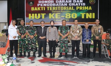 HUT ke-80 TNI, Dandim 0301/Pbr Hadiri Hadiri Donor Darah dan Pengobatan Gratis