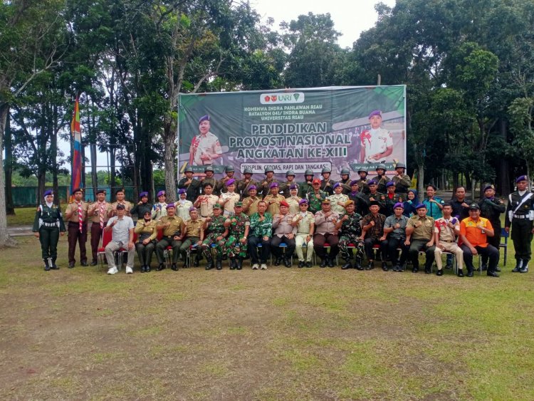 Wakili Dandim, Pgs. Pasiter Kodim 0301/Pbr Pimpin Upacara Pembukaan Pendidikan Provost Ke-XIII Menwa Unri