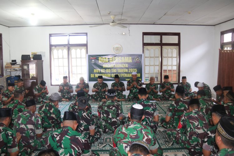 Kodim 0301/Pekanbaru Gelar Kegiatan Doa Bersama Sebagai Wujud Syukur Sambut HUT ke-80 TNI