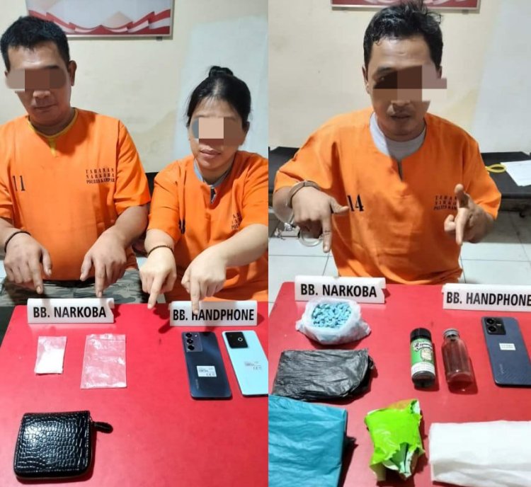 Tiga Pengedar Narkoba di Kampar Ditangkap, 16,09 Gram Sabu-sabu dan 600 Pil Ekstasi Diamankan!