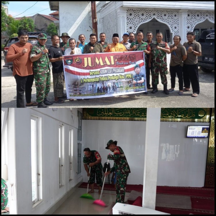 Program “Jum’at Berapi” Kodim Pekanbaru Sentuh Masjid Mujahiddin Pematang Kapau
