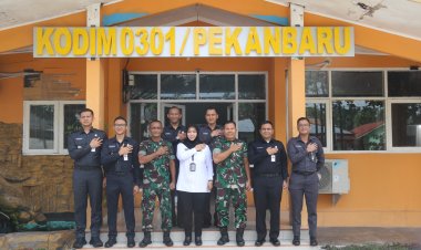 Wakili Dandim, Danramil 01/Rumbai Sambut Kunjungan Peserta Didik Sespimmen Polri ke -65
