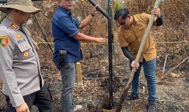Karhutla Kampar, Polisi 'Gerak Cepat' Pasang Peringatan & 'Perangi' Api, Kapolres: 'Stop Pembakaran Lahan!' "
