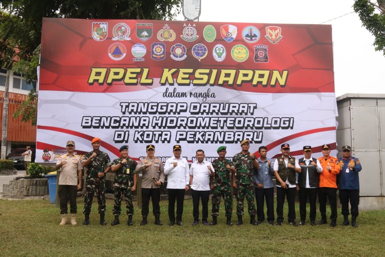 Danramil 01/Rumbai Hadiri Apel Kesiapan Tanggap Darurat Bencana Hidrometeorologi di Pekanbaru