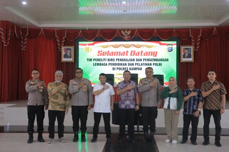 Polres Kampar Jadi 'Laboratorium' Evaluasi Mutu Pendidikan Polri, Kapolres: 'Hasil Penelitian Penting untuk Tingkatkan Kualitas SDM!'