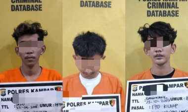 Tiga Pelaku Pengeroyokan Ditangkap Satreskrim Polres Kampar, Begini Kronologisnya 