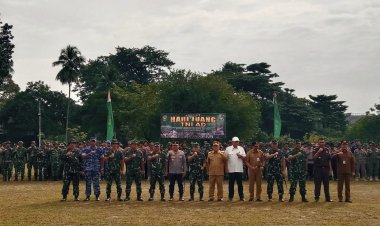 Pasiops Kodim 0301/Pbr Hadiri Apel Karya Bakti Hari Juang TNI AD 2025 Mewakili Dandim