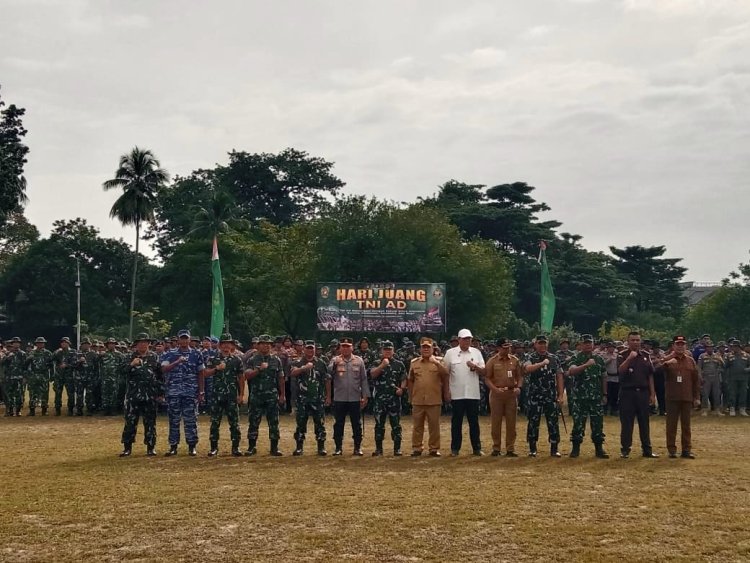Pasiops Kodim 0301/Pbr Hadiri Apel Karya Bakti Hari Juang TNI AD 2025 Mewakili Dandim