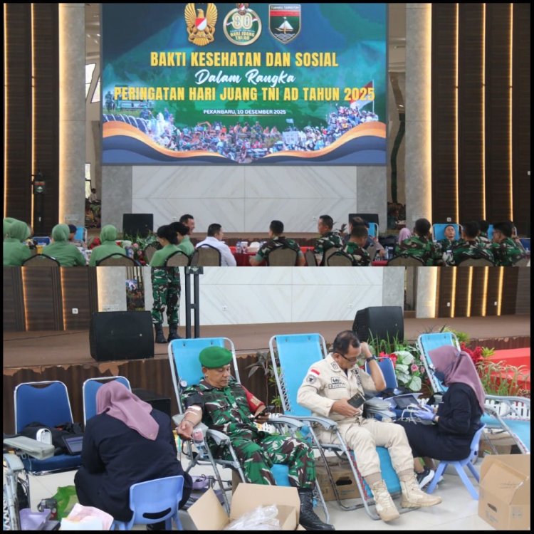 TNI AD Hadir untuk Rakyat: Kodim 0301/Pekanbaru Terlibat dalam Bakti Sosial dan Kesehatan Hari Juang 2025