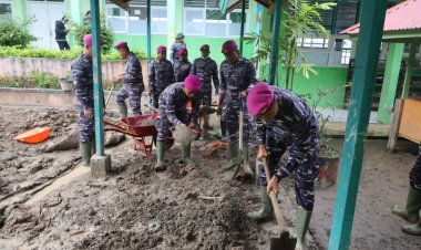 Yonmarhanlan II Dibawah Satgas Gulbencal kodaeral II Terjunkan Prajurit Bersihkan Daerah Maninjau