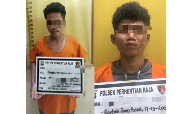 Polsek Perhentian Raja Tangkap Dua Pelaku Pencurian di Desa Hangtuah 