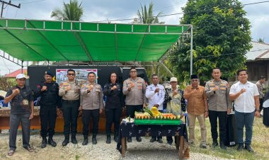 Kapolres Kampar 'Pimpin' Doa Bersama Renovasi Jembatan Gobah