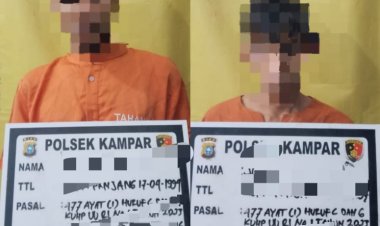 Polsek Kampar Amankan Pelaku Pencurian Sawit di Desa Alam Panjang