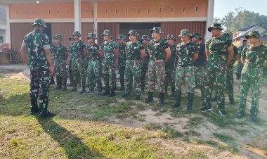 Satgas TMMD ke-127 Kodim 0301/Pekanbaru Gelar Apel Pagi, Dan SSK Tekankan Disiplin dan Kedekatan dengan Warga