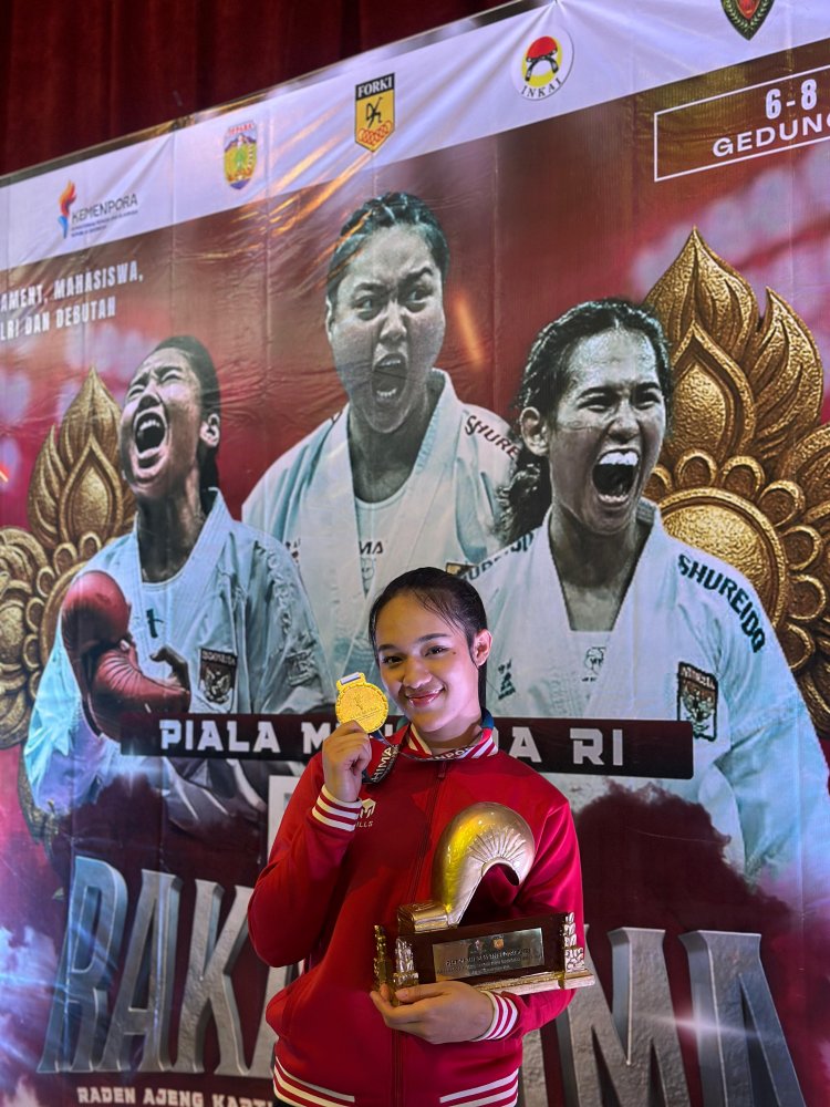 Raih Juara 1 Karate Piala Menpora,Bripda Jessica Teti Debora Harumkan Nama Polda Riau