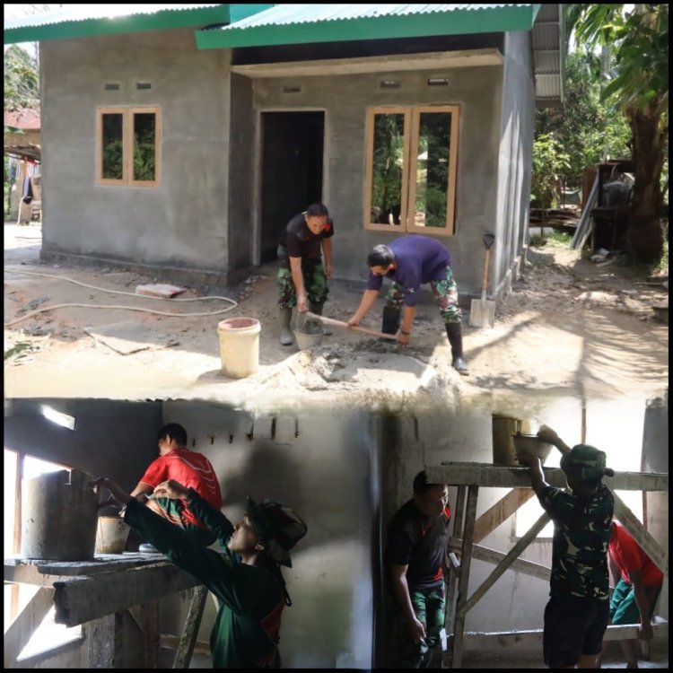 TMMD ke-127 Kodim 0301/Pekanbaru Dorong Percepatan RTLH Ibu Sarianis, Progres 85 Persen