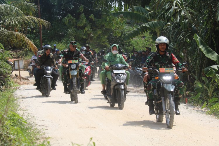 Kasdam XIX/Tuanku Tambusai Susuri Lokasi TMMD ke-127 Kodim 0301/Pekanbaru dengan Motor Trail