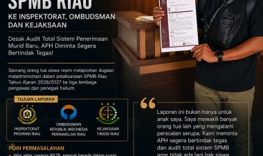 ORANG TUA SISWA RESMI LAPORKAN DUGAAN MALADMINISTRASI SPMB RIAU KE INSPEKTORAT, OMBUDSMAN DAN KEJAKSAAN