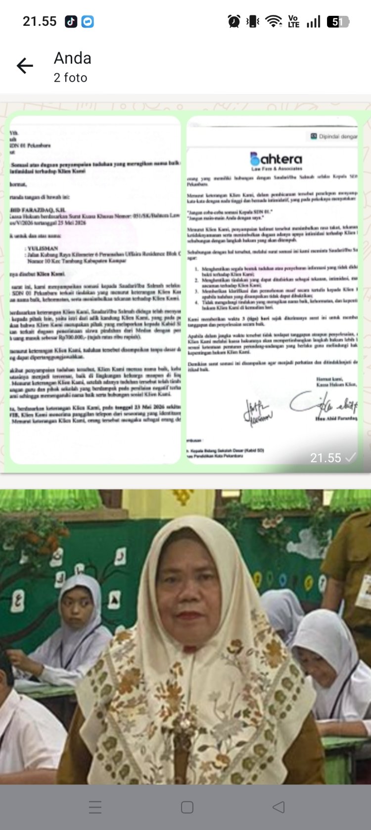 Arogan Dan Fitnah,Disdik Diminta Evaluasi Jabatan Kepsek SDN 01 Pekanbaru