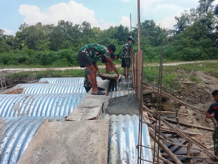 Pembangunan Tiga Jembatan Garuda di Pekanbaru Terus Berjalan, TNI dan Warga Perkuat Gotong Royong