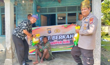 Jumat Berkah Polsek Kampar Kiri: Hadir di Tengah Warga, Bagi Beras Ringankan Beban Ekonomi Dua Desa