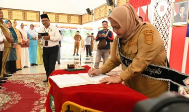 Bunda PAUD Bengkalis Tandatangani Komitmen Bersama Dukung Wajib Belajar Satu Tahun Prasekolah